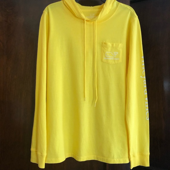 Vineyard Vines Yellow hooded long sleeve top small men’s women’s boys girls teen - Picture 2 of 6